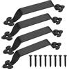 HAOCHEN 4 Pz Maniglia Porta Scorrevole, Maniglie per Porte Nere, Retrò Maniglie per Mobili da Cucina, Maniglia per Porta Esterna e Interna, Maniglie per Armadio, Giardino, Garage, Capannone, 21,5 cm