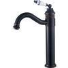 Namuoto Rubinetto Alto Lavabo Bagno può Ruotare di 360 ° Miscelatore Lavabo Bagno Manico Singolo, Classico Retrò Nero