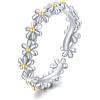 JFASHOP Anello margherita Anello fiore in argento sterling 925 Anello fiore donna Anello aperto regolabile Anello per dito Gioielli margherita per ragazze Donne Bambini