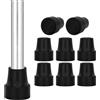 supregear Puntali in Gomma per Bastoni da Passeggio, Set di 8 Pezzi da 19 mm, Ricambi per Bastone con Inserti Metallici, Nero