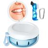 SEANCHEER Porta Dentiera, Protesi Cleanning Set Protesi Pulizia di Protesi Spazzola per | Apparecchio Denti | Protesi Dentali | Retainer | Aligner | (Blu)