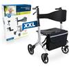 Weinberger xxl rollator deambulatore con sedile | bariatric mobility deambulatore | regolabile in altezza 91|101cm | 200kg max load | heavy duty pieghevole zimmer frame con bag e brakes