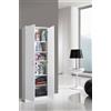 Dmora - Armadio multiuso 2 ante Ticao, Mobile multifunzionale, Armadietto porta scarpe, Guardaroba porta scope, Made in Italy, 72x36h186 cm, Bianco