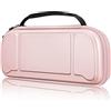 FINTIE Custodia per Nintendo Switch Hori Split Pad Pro Controller, [Antiurto] Portatile di Borsa Protettiva con 30 Titolari per Schede di Gioco & Tasca Interna, Oro Rosa