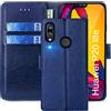 FMPCUON Cover per Huawei P20 Lite/Nova 3E,Cover in Pelle Huawei P20 Lite/Nova 3E,Flip Wallet Case Custodia in Pelle PU Premium,con Magnetica a Scatto per Huawei P20 Lite/Nova 3E,Blu