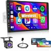 Hikity Autoradio 1 Din con Carplay Android Auto Wireless 9 Pollici Touch Screen Display Autoradio on Schermo BT Mirror Link FM USB SWC Bluetooth Auto Radio Telecamera