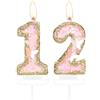 mciskin Candela Farfalla 12° Compleanno Oro Rosa - Decorazione Torta Ragazze