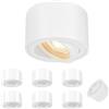 GeyouLux 6x Faretti LED Soffitto - Orientabile - Ø80x50mm Extra Piatto & Inclinabile a 38° - 5W 500LM 4000K - Con Modulo LED 230V Incluso - Alluminio - Faretto LED Interno, Lampada da Soffitto（Bianco）