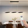 YNDD LED Lampadario a Sospensione Dimmerabile con Telecomando, 120CM Lampade a Sospensione Moderne Nero lineare lunga, Regolabile in Altezza Luce a Sospensione Tavolo da Pranzo per Salotto Cucina Pranzo