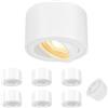 GeyouLux 6x Faretti LED Soffitto - Orientabile - Ø80x50mm Extra Piatto & Inclinabile a 38° - 5W 500LM 3000K - Con Modulo LED 230V Incluso - Alluminio - Faretto LED Interno, Lampada da Soffitto（Bianco）