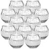 SIMDAO Portacandele in vetro, 12 pezzi, argento maculato Mercury, per feste di compleanno, decorazione per la casa