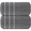 TEXTILESY Confezione da 2 teli da bagno super jumbo di alta qualità, 100% cotone pettinato egiziano, 100 x 200 cm, 600 g/m², asciugamani da bagno super morbidi (cotone, grigio antracite)