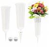 PEAKTOP 2PCS Vaso Per Cimitero, Plastica Vasi Da Fiori Per Tombe, Staccabile Vasi Per Cimitero, Vasi Commemorativi Bianco, Vaso Per Tombe Cimiteriali Grave Vases With Spike Cimitero Decorazioni