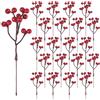 Fangoo 48 Pezzi Decorazione Artificiale Di Bacche Rosse,18 Cm Bacche Rosse Per La Decorazione Dell'Albero Di Natale Artigianato Stagione Delle Vacanze Invernale Domestica