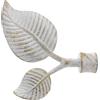 GIRASOLE HOME® Terminale Doppia Foglia per Asta da Tenda dal Diametro di 18-20 mm 2 Pezzi in Alluminio (Bianco e Oro)