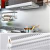 VEELIKE Pellicola Adesiva Alluminio Argento Carta Adesiva Impermeabile Per Mobili Vinile Rivestimento Adesivo Parete Cucina Top Piano Lavoro Murando Carta Da Parati Lavabile A Prova Di Olio 0.4m x 18m