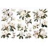 OLYCRAFT 3 pz/Set Trasferibili Magnolia Bianchi 15x30cm Bianca Strofinare Sui Trasferimenti per Artigianato e Mobili Decorazione Floreale Adesivi per Trasferimento Floreali Vintage Decorazioni