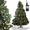 Sonnewelt Albero di Natale artificiale, 210 cm, con supporto in metallo e illuminazione, 8 diverse modalità di illuminazione, di alta qualità, con 1200 punte, per interni ed esterni