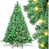 EINFEBEN - Albero di Natale artificiale con illuminazione, 180 cm, con supporto in metallo, 250 luci a LED a luce bianca calda, albero decorativo natalizio con 860 rami, difficilmente infiammabile