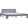 Gecheer Struttura Letto Matrimoniale Moderno in Legno di Pino, Grigio, 180x200 cm, Con Doghe