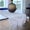 Bifulco Biancheria Runner da tavolo cucina soggiorno, centro tavola rettangolare da tavola in raso jacquard (3-Bianco)