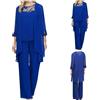 Huoghebg Completo da Donna 3 Pezzi Chiffon Slim Fit Business Blazer d'Affari Elegante Ufficio Cappotto Giacca e Pantaloni e Crop Top Donna Set Donna Giacca da Donna A Maniche Lunghe Elegante Abbigliamento