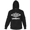 Umbro Felpa Uomo Cotone Garzato Cappuccio Tascone Art.134B (Black - S)