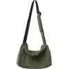 AZURAOKEY Borse a tracolla in tela lavata retrò Borsa a tracolla Hobo Designer di grande capacità, Verde militare