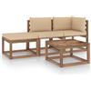 Vidaxl Set Salotto Giardino Pallet Cuscini 4 pz Legno Pino Impregnato