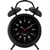 Fisura - Orologio sveglia analogico senza Tic-TAC. Orologio sveglia con luce a LED Nocturna. Quadrante 9 centimetri. 11,7 x 5,5 x 16. Metallo (Nero)
