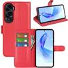 JIUNINE Cover per Honor 90 Lite, Custodia Libro in Pelle Sintetica Portafoglio Case Flip Antiurto [Slot per Schede] [Chiusura Magnetica] Compatibile con Honor 90 Lite, Rosso