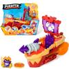 PIRATIX ADVENTURE WORLD Piratix, ADVENTURE WORLD Sea Crusher - Nave pirata a forma di granchio, include 1 nave pirata, 1 Piratix, 1 tesoro, 1 accessorio, 1 cannone e 1 proiettile