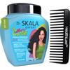 HealthLuxe SKALA Mais Cachos Trattamento per capelli ricci 3ABC - Crema condizionante e districante 2 in 1, vegana, 1 kg, con pettine a denti larghi, idratante, idratante, definizione dei ricci, senza solfati e