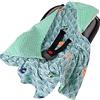 Medi Partners Coperta neonato ovetto Sacco per Passeggino - 100% Cotone universale Blanket 85x85cm fodera protettiva Morbida e Accogliente Passeggini Marsupio (Foresta Con Minzer Minky)