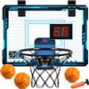 Super Joy Canestro Basket Da Camera - Canestro Basket Bambini - Mini Canestro Basket Da Muro Interno Dotato Di 7 Colori LED E Tabellone Elettronico con Audio Giocattoli Sportivi (Blu)