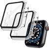 OFFCUP 2 Pezzi Trasparente Cover per Apple Watch Series 3 / Series 2, 38mm con Vetro Temperato, Copertura Completa Custodia Rigida HD Clear Pellicola Protettiva