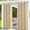 UFYTT Tende da Esterno Impermeabile,Tende per Esterno con Anelli,Tende per Gazebo Esterno Oscurante,Tende per Esterni per Balconi,132x215cm,Beige