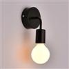 PETITES ECREVISSES Lampada da Parete Industriale Vintage Applique da Parete Metallo del Ferro Battuto Metallo Legno Comodino 40W Retrò Creativo Decor E27, Nero