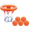 Vicloon Giocattoli da Bagno da Basket, Giocattolo per Baby Shower con 1 Canestro da Basket e 5 Palline, Mini Canestro da Basket con 2 Ventose, Regalo per Ragazzi o Ragazze