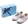 ELSA & ANNA Scarpe da principessa per ragazze - Scarpe con tacco 3cm - Scarpe per costumi Elsa glitterate per feste e compleanni - Tacchi alti per bambini (SH2209)