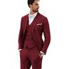 Furuyal Completo di lino 3 pezzi vintage retrò abiti da ballo di fine anno giacca slim fit blazer sposo smoking, verde scuro, XL