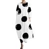 Generic Plus Size prendisole da donna retrò botanico floreale stampato casual abito allentato con tasca e abiti da ballo per le donne, Nero , 5XL