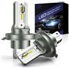 SHINYY Lampadine H4 LED Faro per Auto e Moto, 2025 Nuove 18000LM Alto Potente 12V-24V 6500K Bianco Lampade LED H4/HB2/9003 Canbus Anti Errore Abbagliante Anabbaglianti, Sostituire Alogene, 2PCS