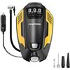 PGNOOGE Compressore Aria Portatile, DC 12V Compressore per Pneumatici, 150 PSI Gonfiatore per Pneumatici per Auto SUV Moto, Compressore Portatile per Auto con Luce LED