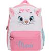 Disney The Aristocats Marie Girls zaino peluche 3D morbido gatto scuola borsa bambini rosa zaino viaggio pranzo libro borsa per asilo nido, bianco/rosa., Taglia unica
