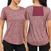 Wayleb Magliette Donna Manica Corta T Shirt Sportiva con Scollo Tond Tinta Unita Tecnica Sport Traspirante Maglietta per Palestra Running Trekking Yoga Fitness, Nero Grigio XXL