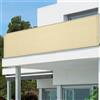 DANWU Telo Balcone 2.5 x 3 m Protezione UV Traspirante Facile da Pulire con Fascette e Funi Telo Ombreggiante per Balcone Giardino, Giallo Sabbia