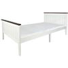 LEOMARK letto singolo per bambini adulti in legno con materasso, lettino solido ed elegante in legno massello, spacio per dormire 200x90 cm, rete a doghe, colore bianco PARIS WALNUT