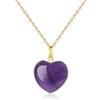 COAI Collana da Donna in Argento Sterling 925 Placcato Oro con Ciondolo Cuore di Ametista, Collana Cuore di Ametista da Donna
