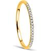 OROVI Anello Donna Eternity/Veretta in Oro Giallo con Diamanti Naturali Oro 9 Kt / 375. Fede di Brillanti.